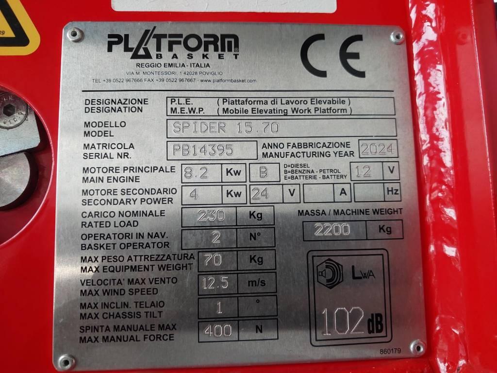 Platform Basket Spider 15.70 E (+ Lithium batterij) Zelfrijdende knikarm hoogwerker