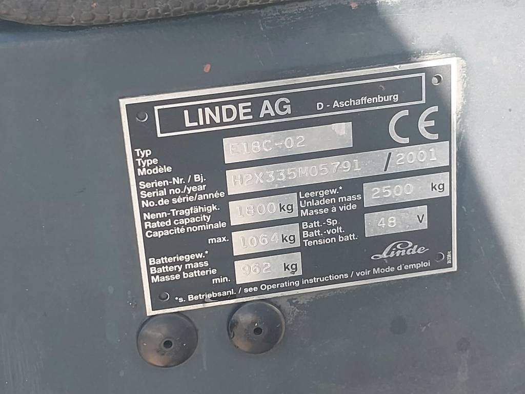 Linde E18 C-02 (*battery 2026!) Elektrische heftrucks