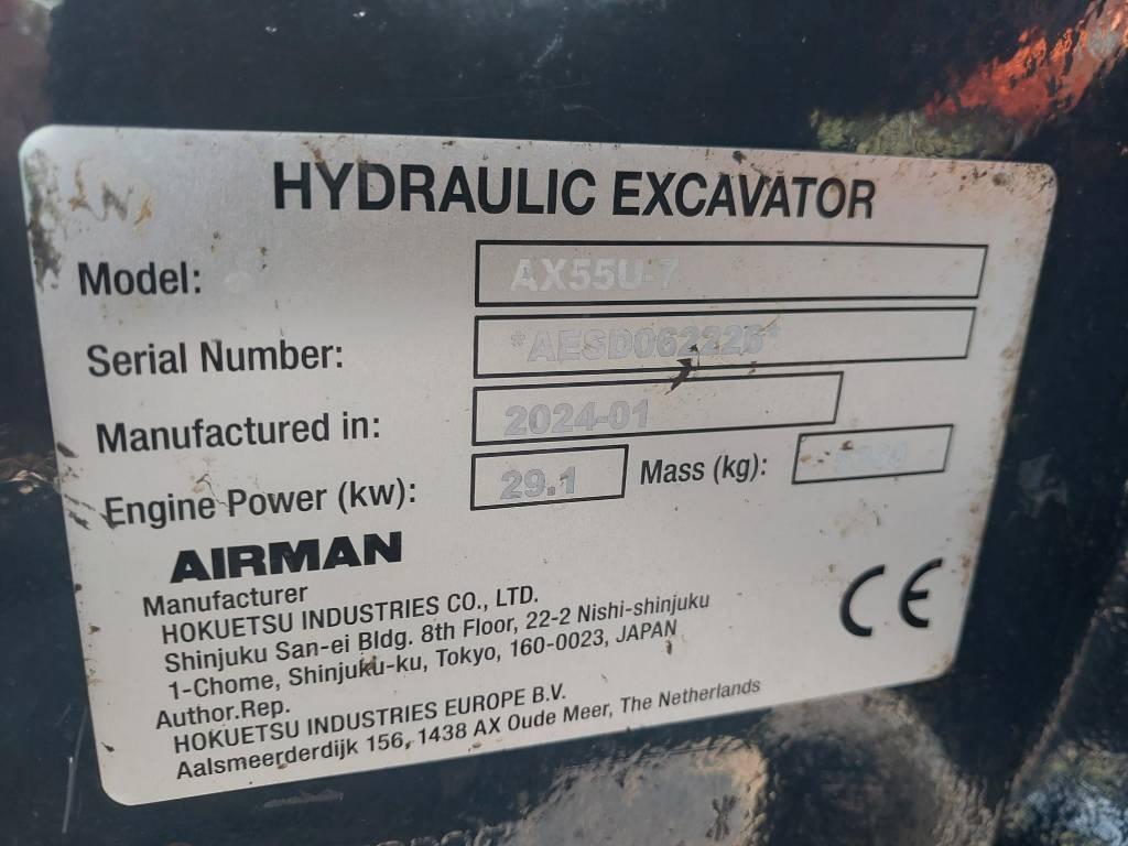 Airman AX55U-7 Full-option Minigraafmachines < 7t